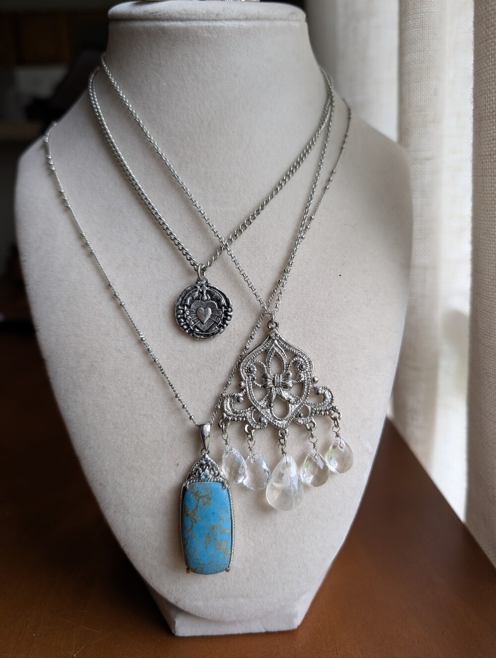 Boho Vintage Reworked Necklace & Earrings Jewelry Bundle